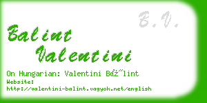 balint valentini business card